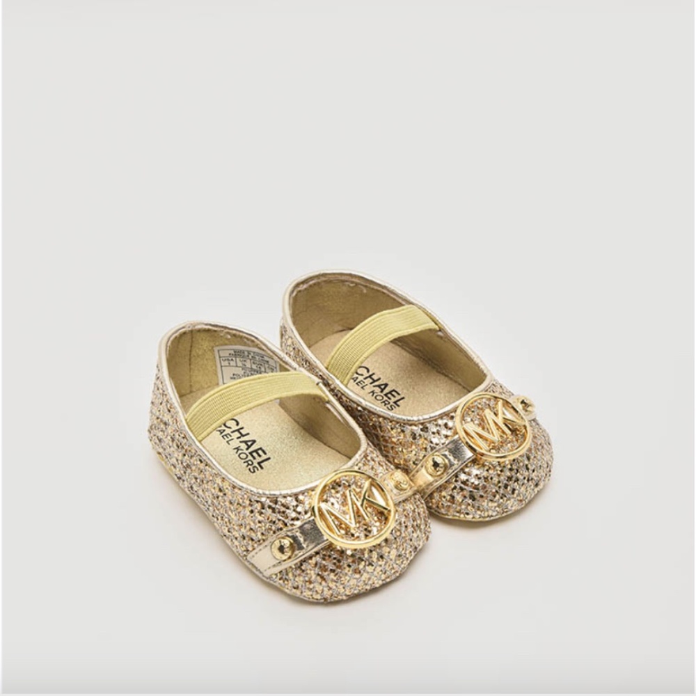 Like New Michael Kors Baby Giby Casual Shoe Gold Mesh Size 2
